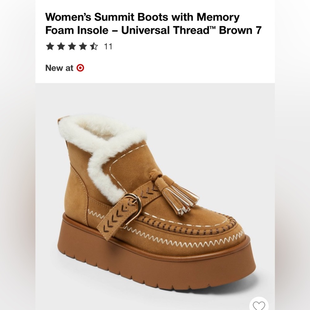 UNIVERSAL THREAD TARGET SUMMIT BOOTS MEMORY FOAM INSOLE BOOTS BOOTIES SZ 7